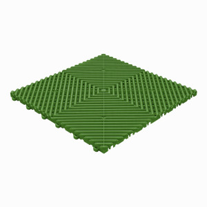 Messeboden Klickfliese offene runde Rippen grün